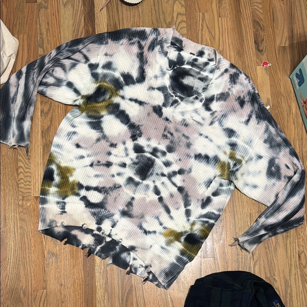 YFB Tie -Dye Oversized Distressed Sweater